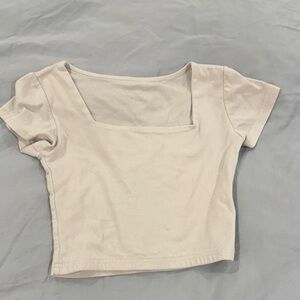 White Squareneck Women's Crop Top